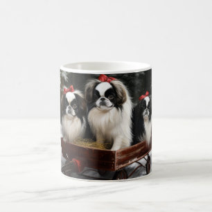 Caneca De Café Decado de Natal do Chin Snowy Sleigh