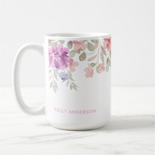 Caneca De Café Decal em água-tinta com padrão floral tropical fem