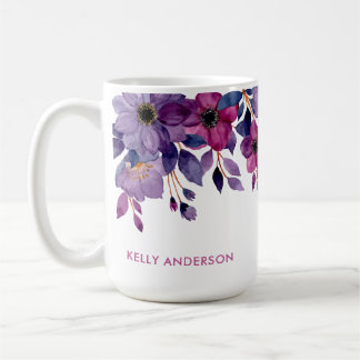 Caneca De Café Decal Floral Botânico Tropical Feminino Moderno