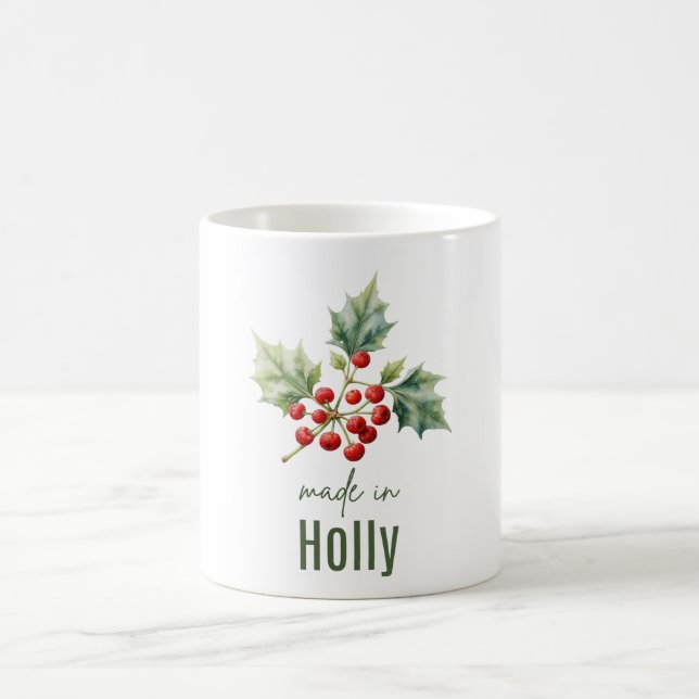 Caneca De Café December Holly Flower Mug | Coffee Cup (Centro)