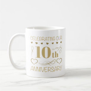 Caneca De Café Décimo aniversário de Casamento