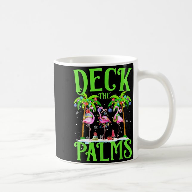 Caneca De Café Deck The Palms Flamingo Trocal Christmas Lights Pa (Direita)
