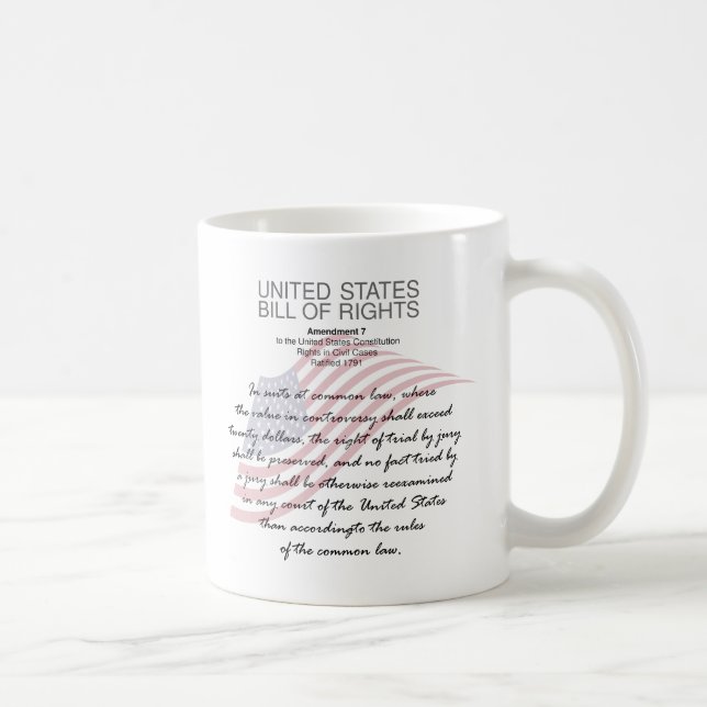 Caneca De Café Declaração De Direitos Dos Estados Unidos. Sétima  (Direita)