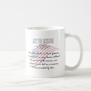 Caneca De Café Declaração De Direitos Dos Estados Unidos. Terceir