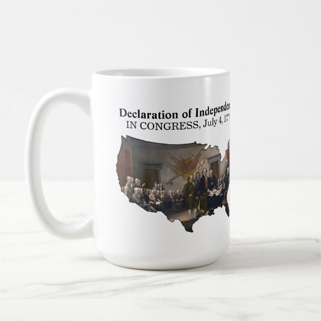 Caneca De Café Declaração do CONGRESSO de Independência, 4 de jul (Esquerda)