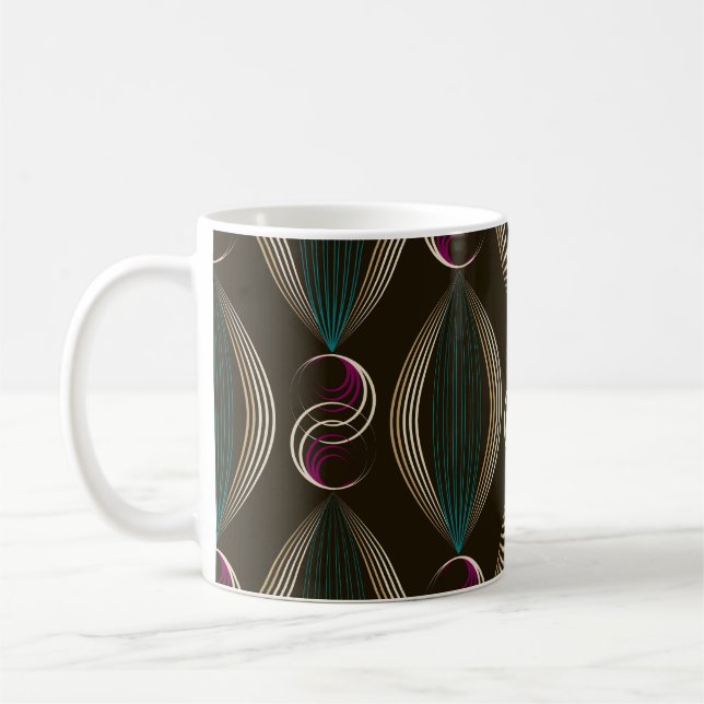 Caneca De Café Deco da arte: padrão geométrico de safra. (Esquerda)