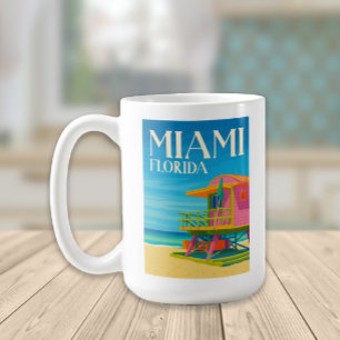 Caneca De Café Deco da Guarda de Arte da Vida em South Beach, Mia