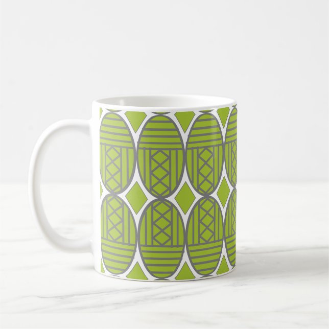 Caneca De Café Deco de Arte Verde Oval Café Mug (Esquerda)