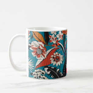 Caneca De Café Deco Floral Artístico: Padrão Vintage Invisível
