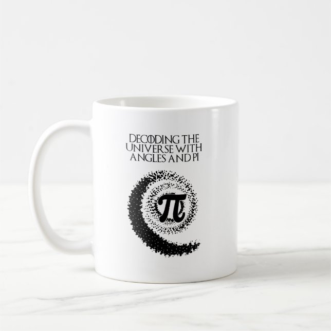 Caneca De Café Decodificando Segredos do Universo Ângulos Pi Mate (Esquerda)