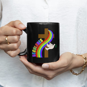 Caneca De Café DeColores Cursillo Rainbow com Cross and Peace Do