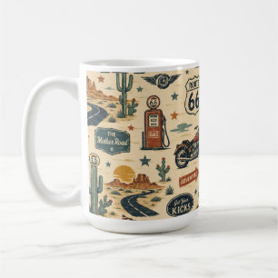 Caneca De Café Decoração Americana de Barra de Café da Rota 66 Bo