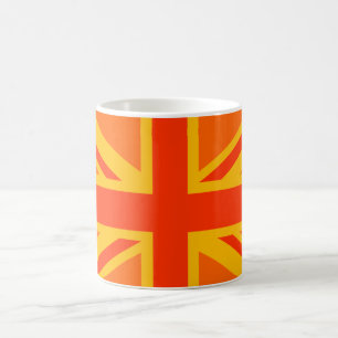 Caneca De Café Decoração britânica alaranjada da bandeira de