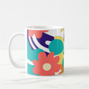 Caneca De Café Decoração da Cozinha Retro-Primavera de Flor Selva