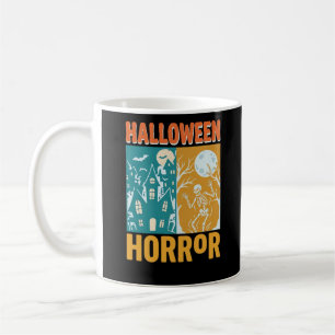 Caneca De Café Decoração de Casa Assombrada de Halloween Lua Esqu