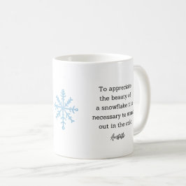 Caneca De Café Decoração de Inverno com Citação de Aristóteles pa