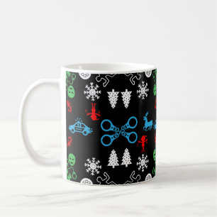 Caneca De Café Decoração de Natal da Polícia