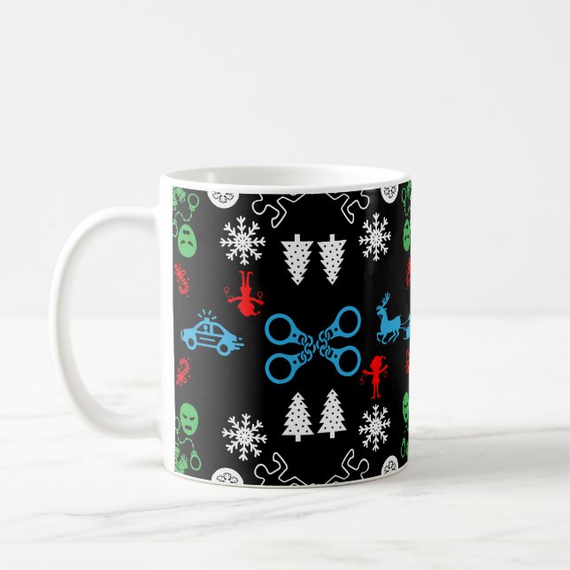 Caneca De Café Decoração de Natal da Polícia (Esquerda)