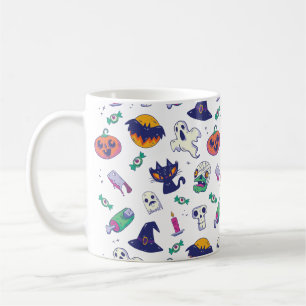 Caneca De Café decoração de padrões de Halloween