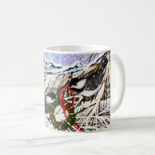 Caneca De Café Decoração do Chickadee