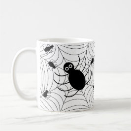 Caneca De Café Decoração do Dia das Bruxas na Web Black Spider