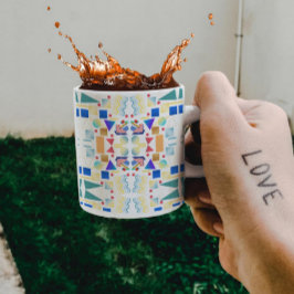 Caneca De Café Decoração do padrão de colheita geométrico dos ano