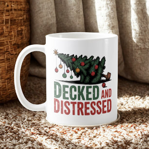 Caneca De Café Decoração e Desânimo Humor do Caos de Natal
