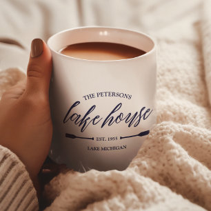 Caneca De Café Decoração Personalizada Náutica Do Aluguer Do Lago