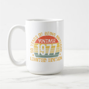 Caneca De Café Decorações de Aniversário de 50 anos Vintage Homen