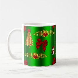 Caneca De Café Decorações de Natal Em Verde