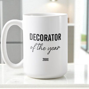 Caneca De Café Decorador de Letra Moderna Simples Preto e Branco