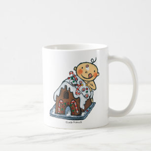 Caneca De Café Decorando uma casa de pão-de-espécie para o Natal