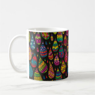 Caneca De Café Decorative patterned drops seamless background. Br