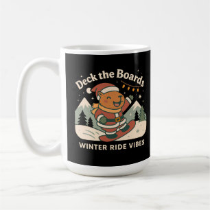 Caneca De Café Decore as Trilhas Capivara Santa Fofa Esquiando