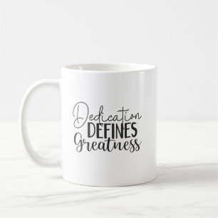 Caneca De Café Dedicação define grandeza, Gym, Hustle, sucesso