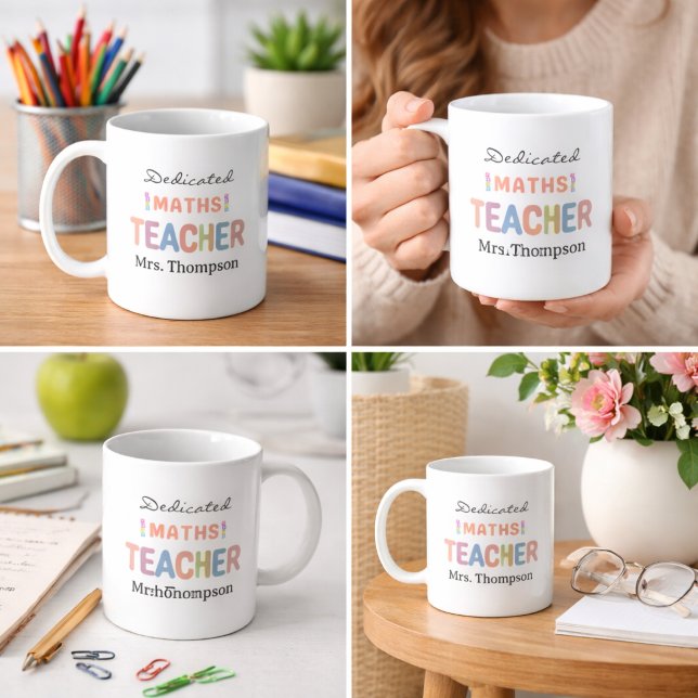 Caneca De Café Dedicated Maths Teacher Personalized Name  (Dedicated Maths Teacher Personalized Name Coffee Mug)