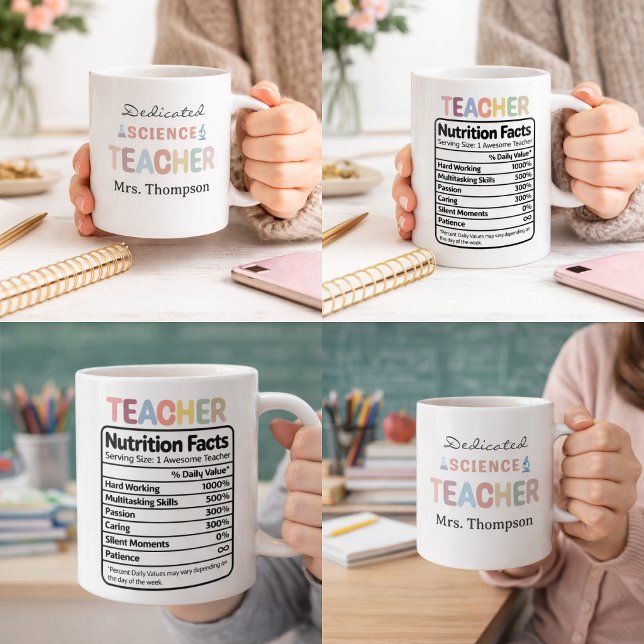 Caneca De Café Dedicated Science Teacher Personalized Name  (Dedicated Science Teacher Personalized Name Coffee Mug)