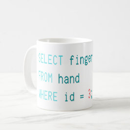 CANECA DE CAFÉ DEDILHO DO MEIO DO CODIFICADOR - SELECIONAR DEDO D