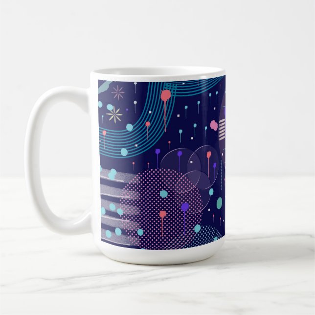 Caneca De Café Deep Blue Dreams Abstract Art (Esquerda)