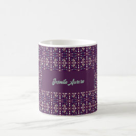 Caneca De Café Deep Purple e Terroso Abstrato Geométrico