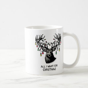 Caneca De Café Deer Buck Doe Todos Querem Luzes De Natal