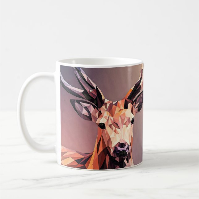 Caneca De Café Deer Small Poly Art Design-54655 (Esquerda)