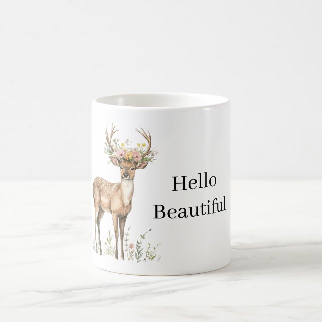 Caneca De Café Deer wearing Flowers (Centro)