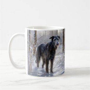 Caneca De Café Deerhound Escocês Deixe-o nevar no Natal