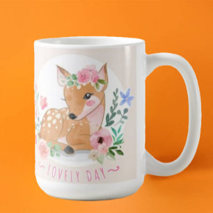 Caneca De Café Deers Lovely Day Outdoor Entre Belas Flores
