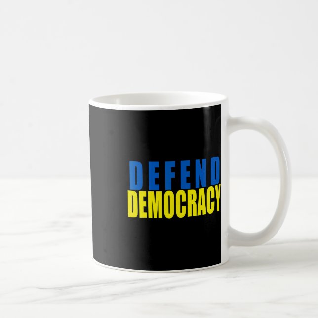 Caneca De Café Defender Democracia Cores da Bandeira da Ucrânia  (Direita)