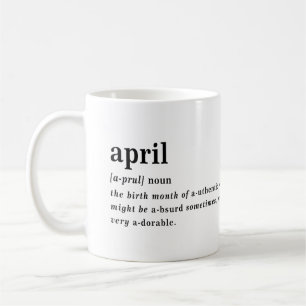 Caneca De Café Definição de Abril Aniversário