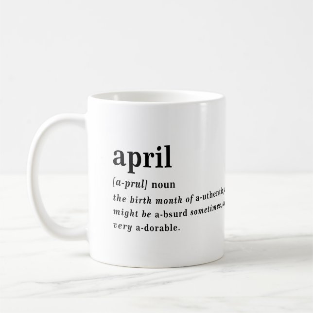 Caneca De Café Definição de Abril Aniversário (Esquerda)