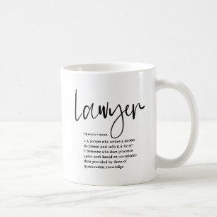 Caneca De Café Definição de Advogado Engraçada Letra Moderna