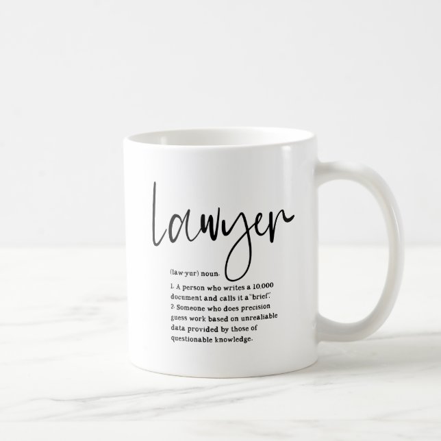 Caneca De Café Definição de Advogado Engraçada Letra Moderna (Direita)